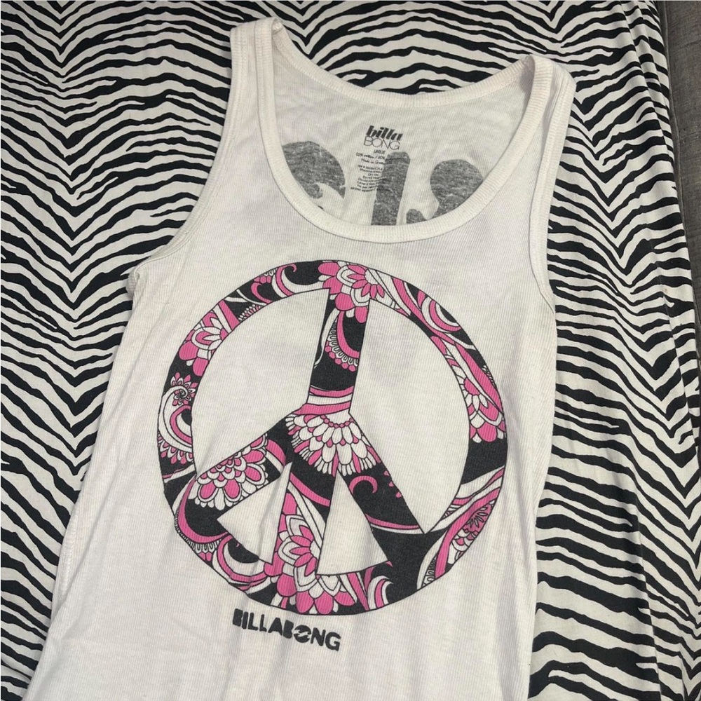 billabong tank with peace sign graphic